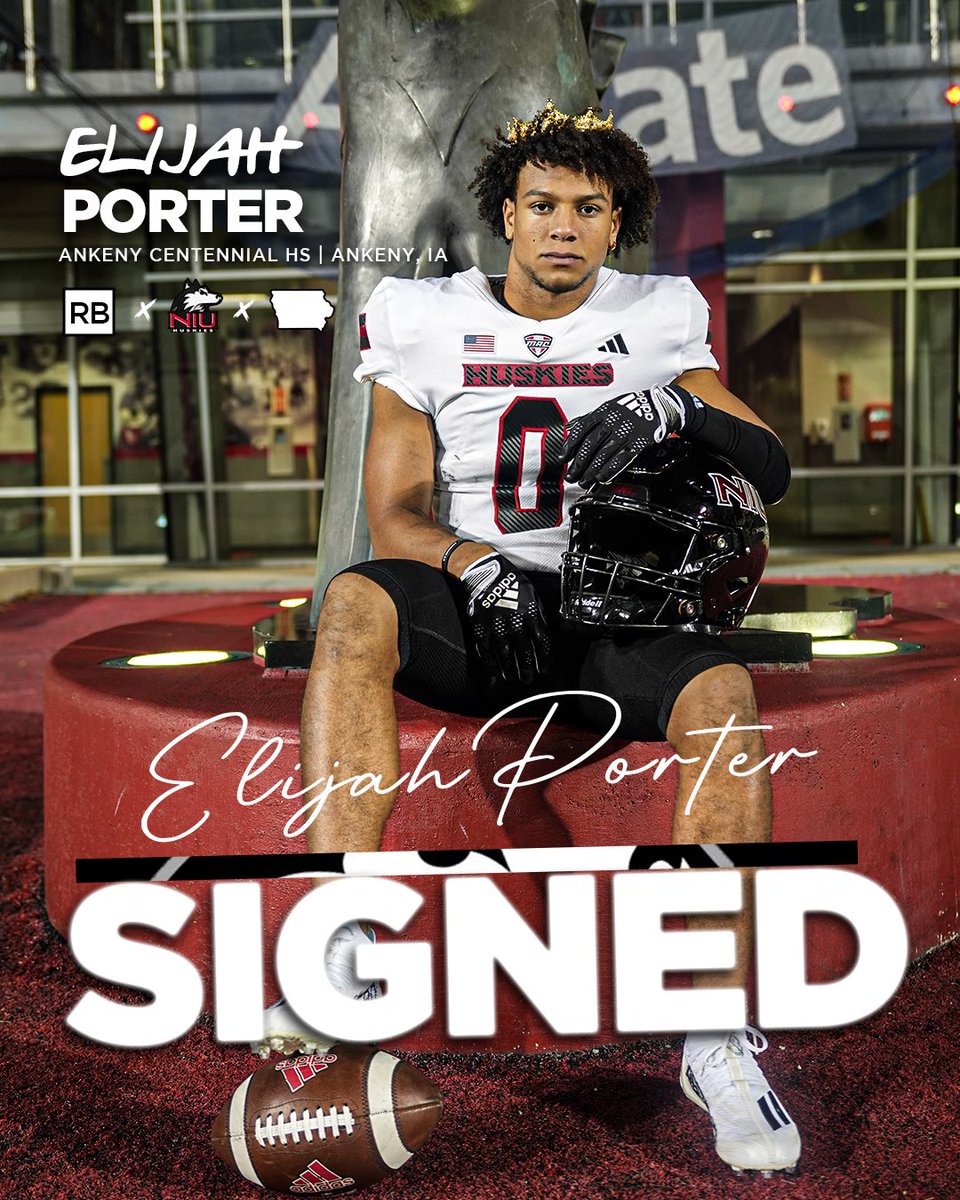 Our newest running back addition to the Huskie Family is <a href="/ElijahP2312/">Elijah Porter</a> from Ankeny Centennial HS out of Ankeny, IA!

#NSD24 | #Loyal2TheP4ck 🤘🏽