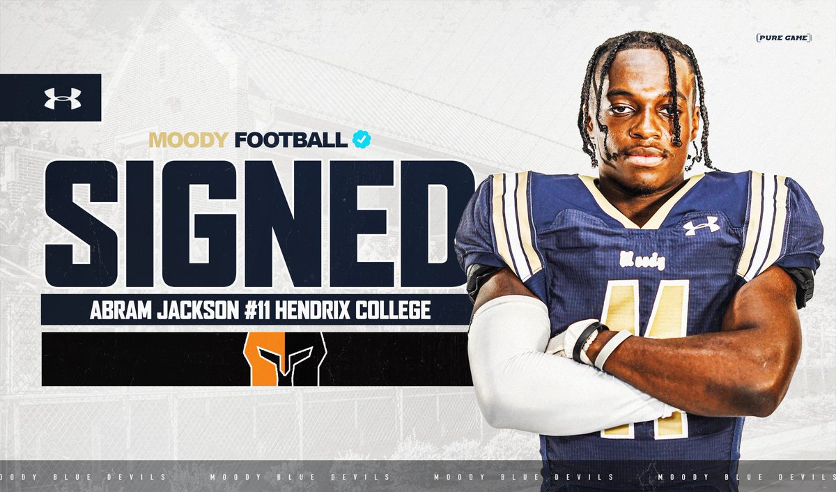 Congrats to <a href="/PrymetimeAB/">Abram Jackson</a> on signing with <a href="/HendrixFootball/">#WeAreWarriors</a> 

#411Boys | #MoodyFootball
