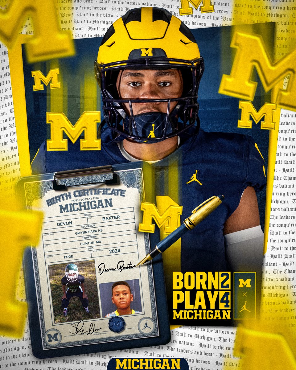 UMichFootball's tweet image. New Blue 〽️

Welcome home, @devonlamount5!

#Born2Play4Michigan | mgoblue.com/signingday