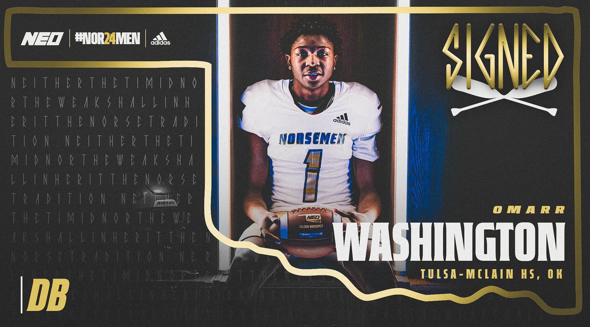NEO Football (@norsemen_fb) on Twitter photo ๐๐ข๐ฒ๐ฐ๐ท๐ฎ๐ญ
Welcome to the Norsemen Family, <a href="/918omarr/">Omarr Washington</a>
#NOR24MEN 
#MadeOnTheBanks ๐๐ข๐ฒ๐ฐ๐ท๐ฎ๐ญ
Welcome to the Norsemen Family, <a href="/918omarr/">Omarr Washington</a>
#NOR24MEN 
#MadeOnTheBanks