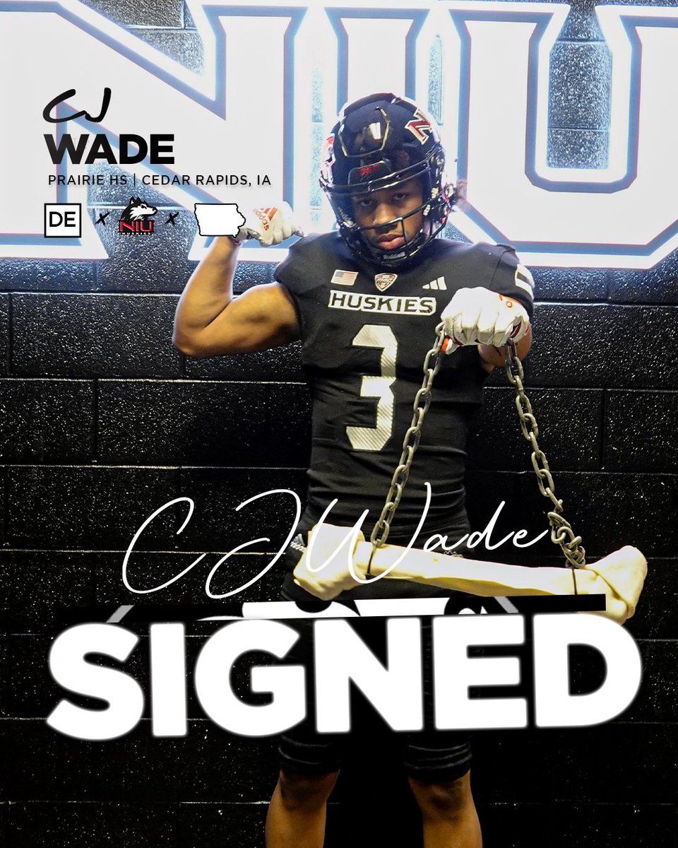 Our newest sack chaser to the Huskie Family is <a href="/CJWade10/">CJ Wade</a> from Prairie HS out of Cedar Rapids, IA!

#NSD24 | #Loyal2TheP4ck 🤘🏽