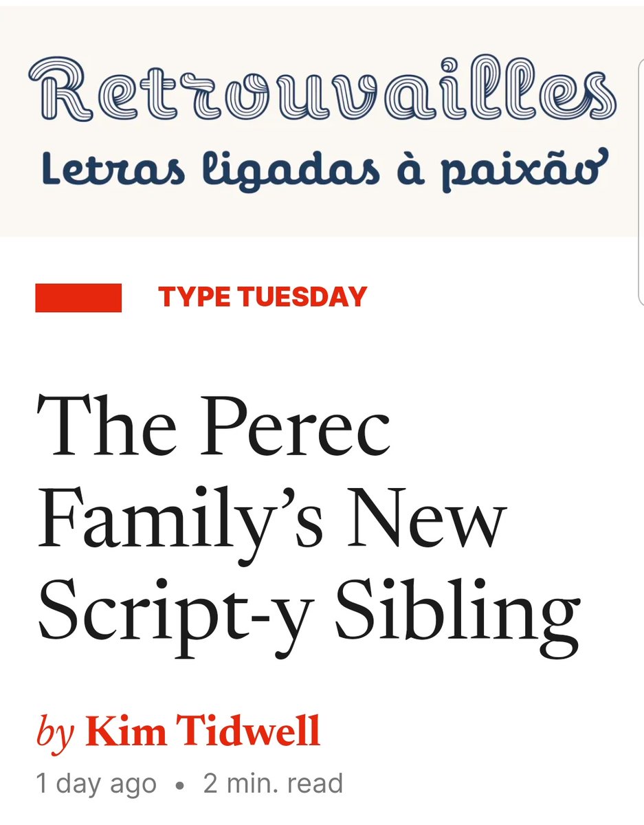 pampatype's tweet photo. Thanks @printmag for the article and featuring #PerecScripte on this week #TypeTuesday!
👉https://t.co/3uDMD19XsP https://t.co/vHyGfEuHc9