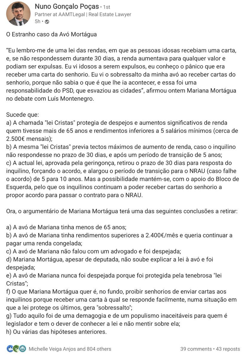 A LER!

O estranho caso da Avó Mortágua...