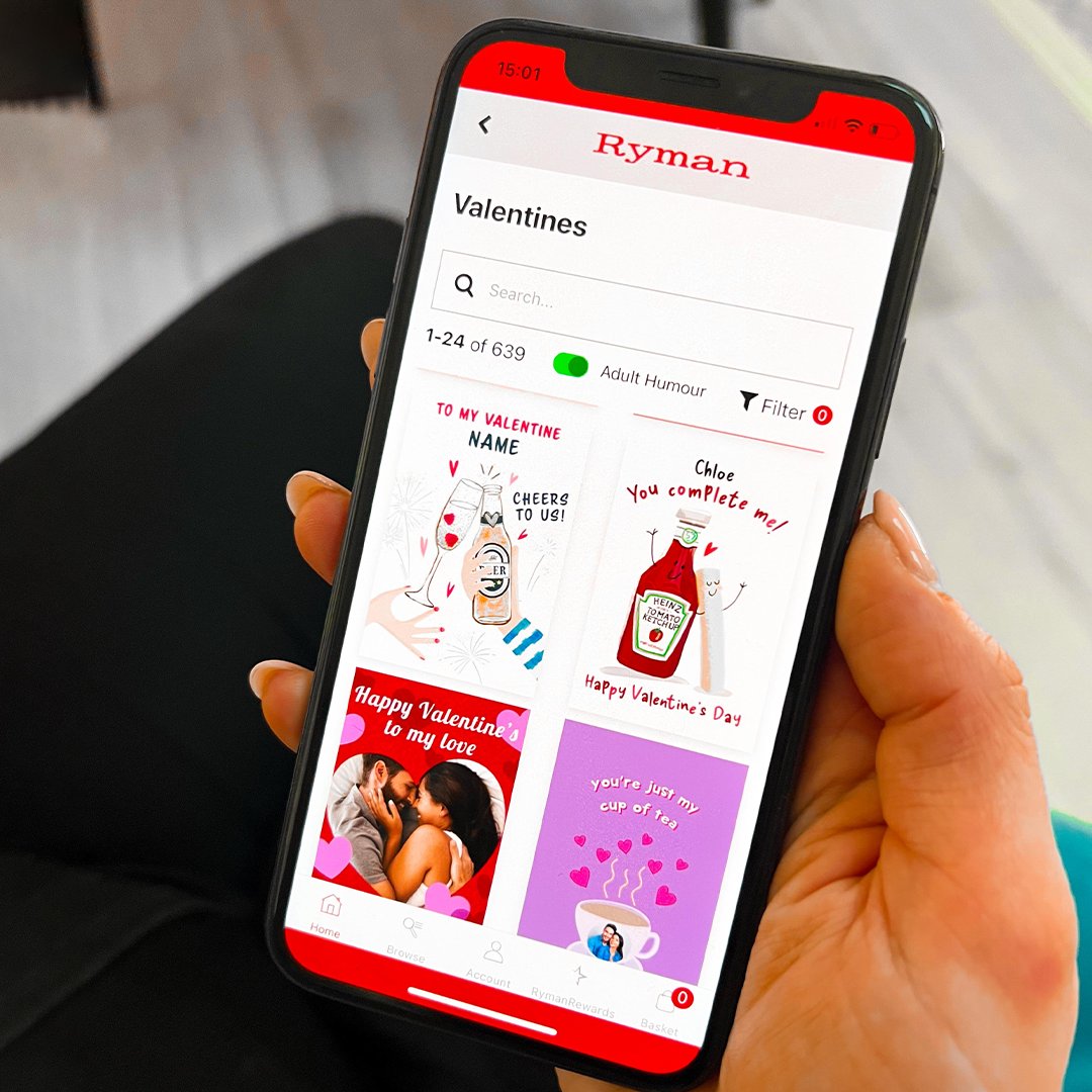RymanStationery's tweet image. Valentine's day? We're here to help 💌 
Download the Ryman app, personalise and collect in-store in just 60 minutes now!

That's right we can 'complete' your life in just 3600 seconds. #matchmadeinheaven

Download Now: onelink.to/ryman

#rymanapp #personalisedcards