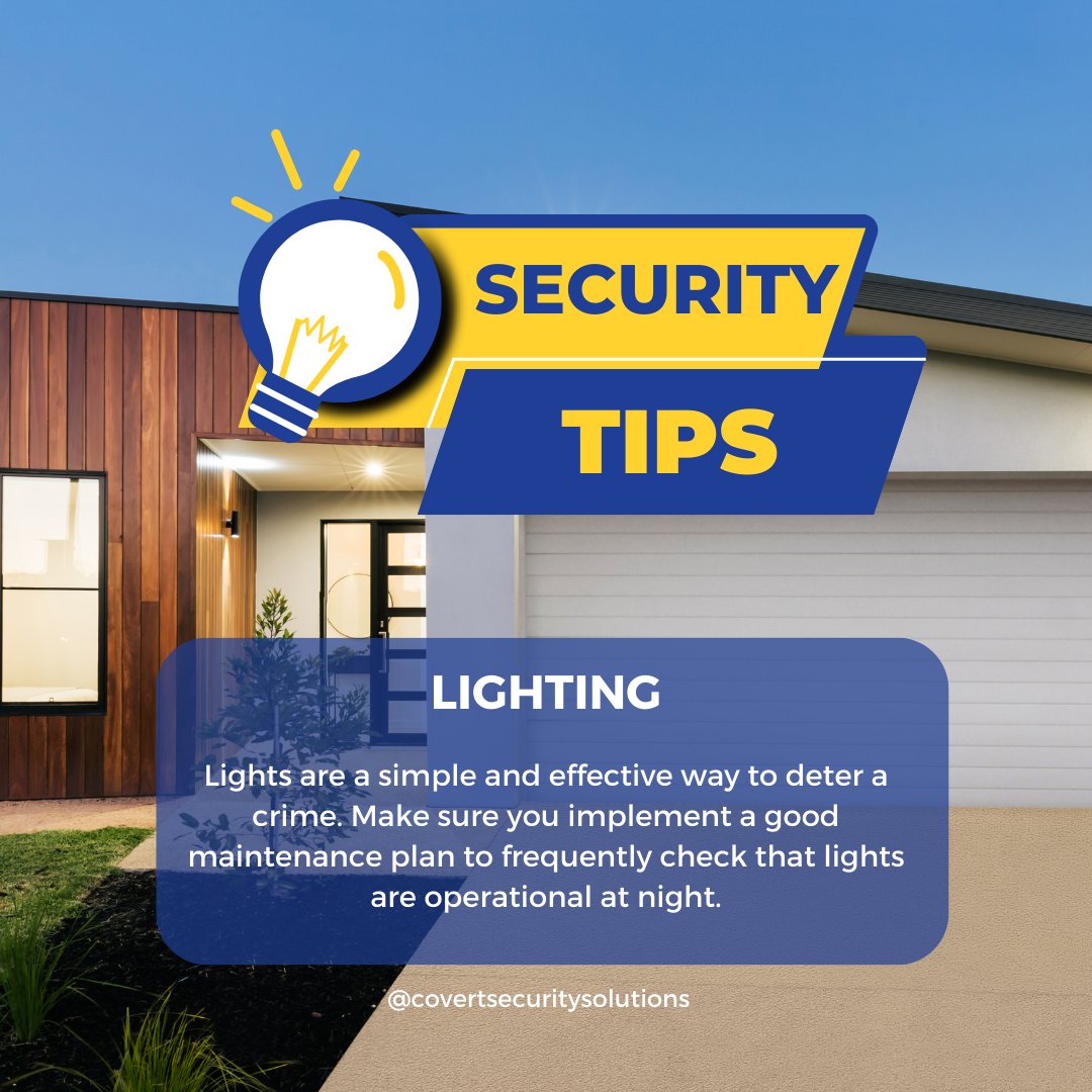 CovertSecuritys's tweet photo. 🔒 Security Tip Series is ON! 💡 First up: Lights are a simple yet powerful deterrent against crime. Remember to keep them operational with a regular maintenance plan. Stay tuned for more weekly tips to keep your space safe and secure. #SecurityTipSeries #LightsOn #CovertSecurity https://t.co/wrhOALpFlQ