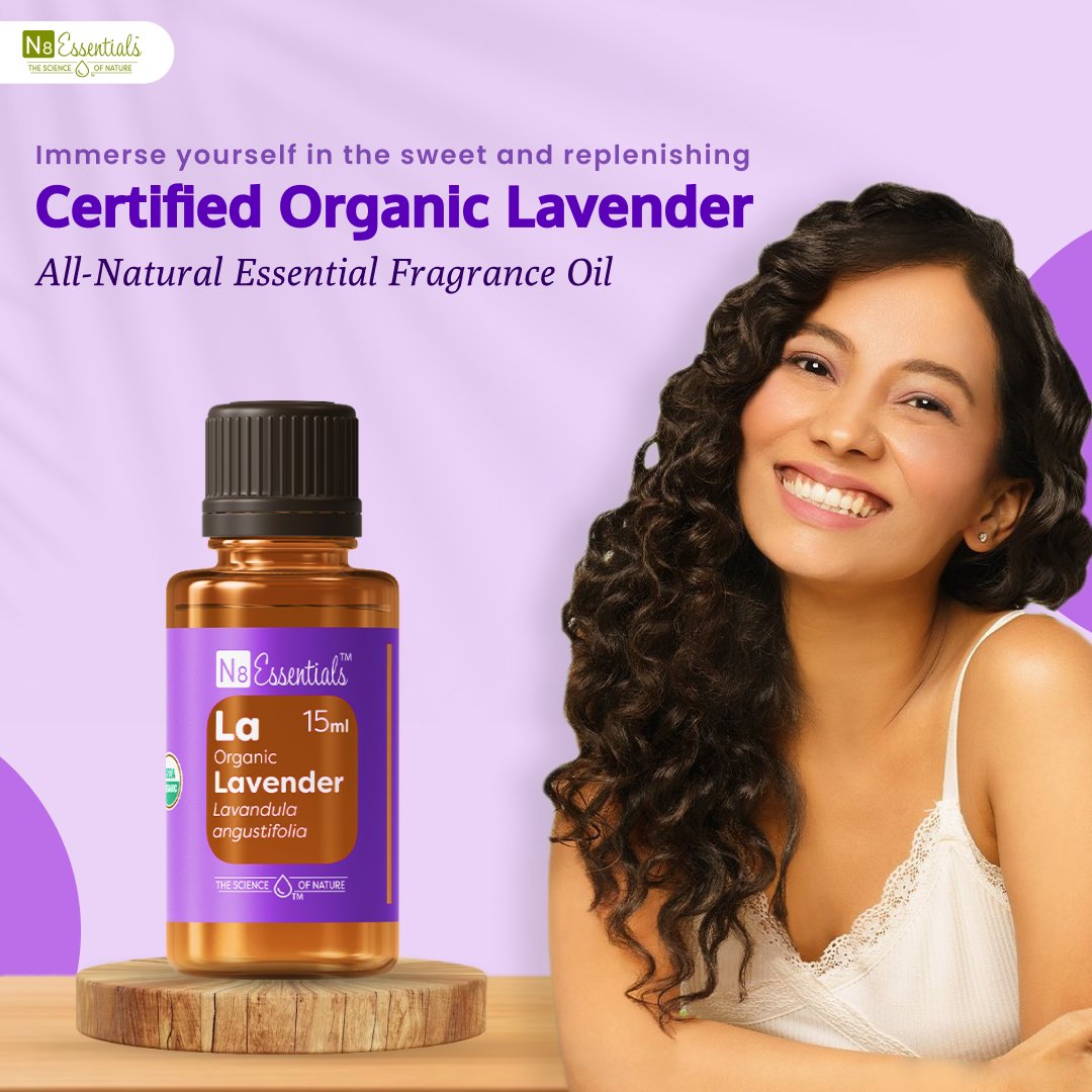N8Essentials's tweet photo. Elevate your senses and unwind with the soothing embrace of N8 Essentials Certified Organic Lavender Oil. 

Immerse yourself in tranquility, one drop at a time. 

Buy now: https://t.co/dlT5vElwLu 

#N8Essentials #Organic #LavenderOil #SelfCare #Natural https://t.co/ppSWqQZdIk