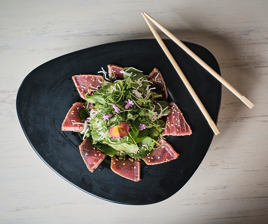 OBBA_Sushi's tweet photo. Indulge in the tantalizing flavors of #ObbaSushi with our Seared Tuna Salad! Featuring perfectly seared tuna, creamy avocado, and crisp spring mix, all drizzled in our signature yuzu oil dressing. Join us for this culinary masterpiece and experience dining bliss! 
#sushi #Miami https://t.co/fxlbTj7Loz