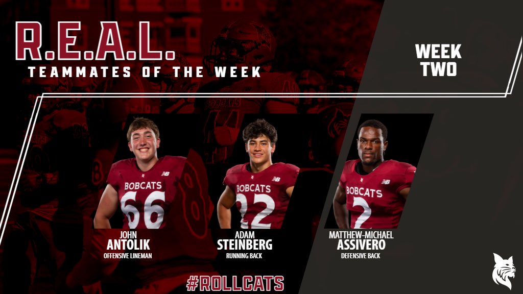 Congrats to our R.E.A.L. Teammates from week one and week two! These young men continue to go above in beyond in the classroom and in the community. #RollCats