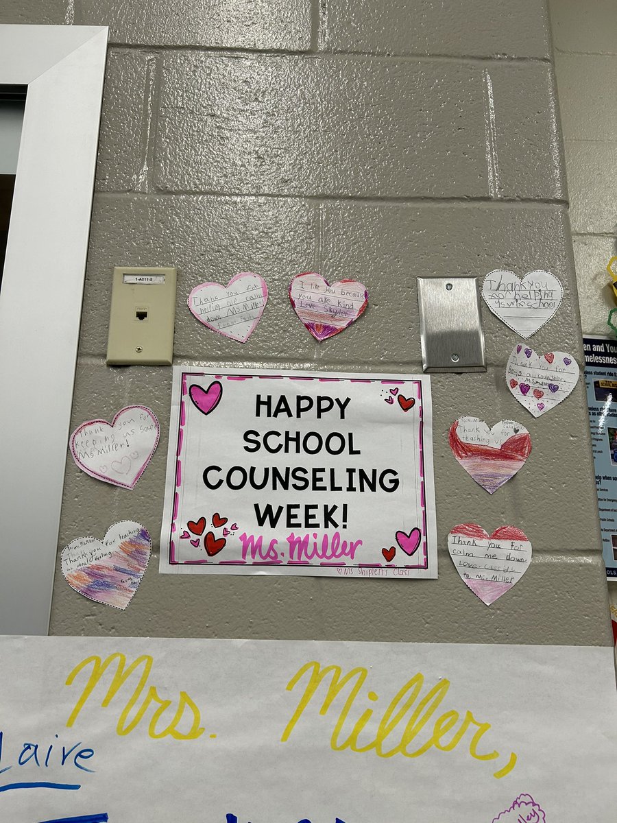 FCPSShiplett's tweet photo. National Counselor Week! Thank you Ms. Miller, Ms. Bladen, and Ms. Valera! We appreciate you! 🩷 #UESHAWKS https://t.co/hEnZu4BxC5