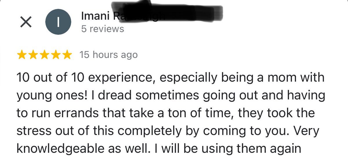 oiliapp's tweet photo. “10 out of 10 experience, especially being a mom with young ones! I dread sometimes going out and having to run errands that take a ton of time, they took the stress out of this completely by coming to you. Very knowledgeable as well. I will be using them again.” https://t.co/p2iizpjHCi