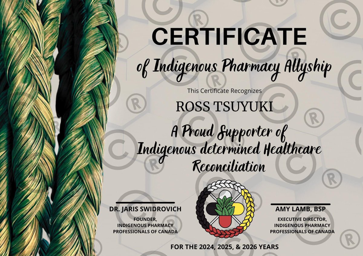 ✨A heartfelt and humbled thank you to our #1 supporter, the first to sign up to a supporter member, Dr. Ross Tsuyuki! ✨ To join Ross as a member, visit indigenouspharmacy.ca/become_a_member @Ross_Tsuyuki