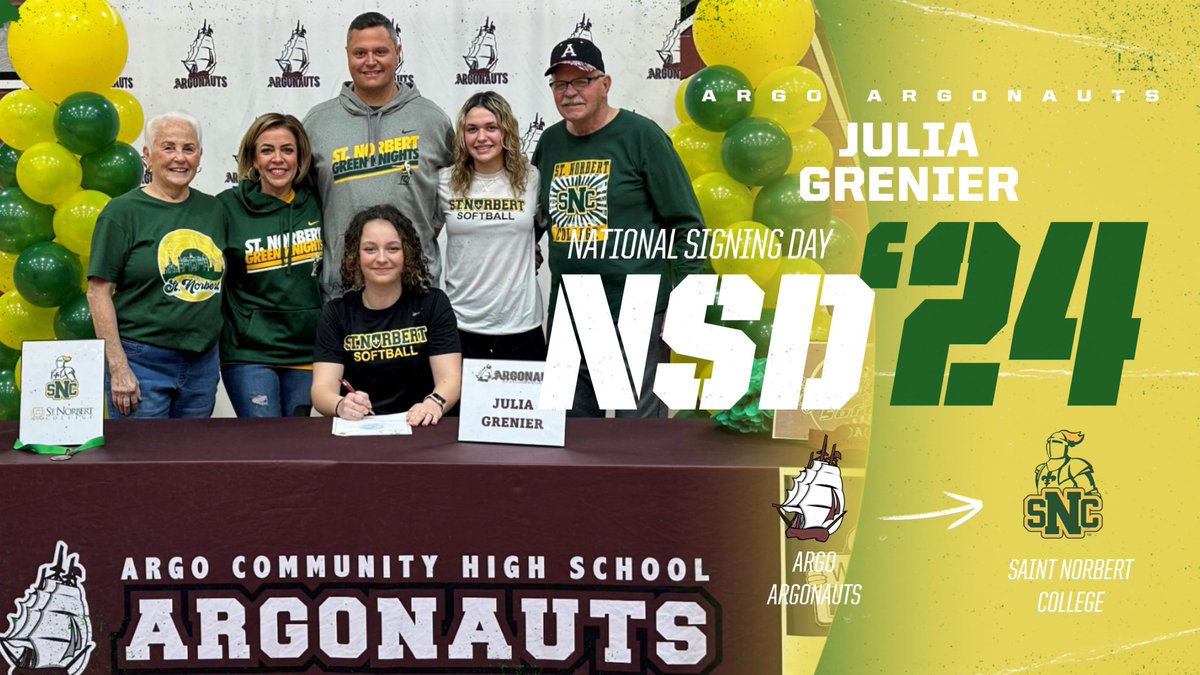Grenierjen's tweet photo. So proud of @juliagrenier23 and her 4 years of being an amazing student athlete @argohs217 
Excited for her next 4 years @stnorbert @SNCSoftball 
@ArgoGuidance @argosb217 https://t.co/tsbIvMHHUr