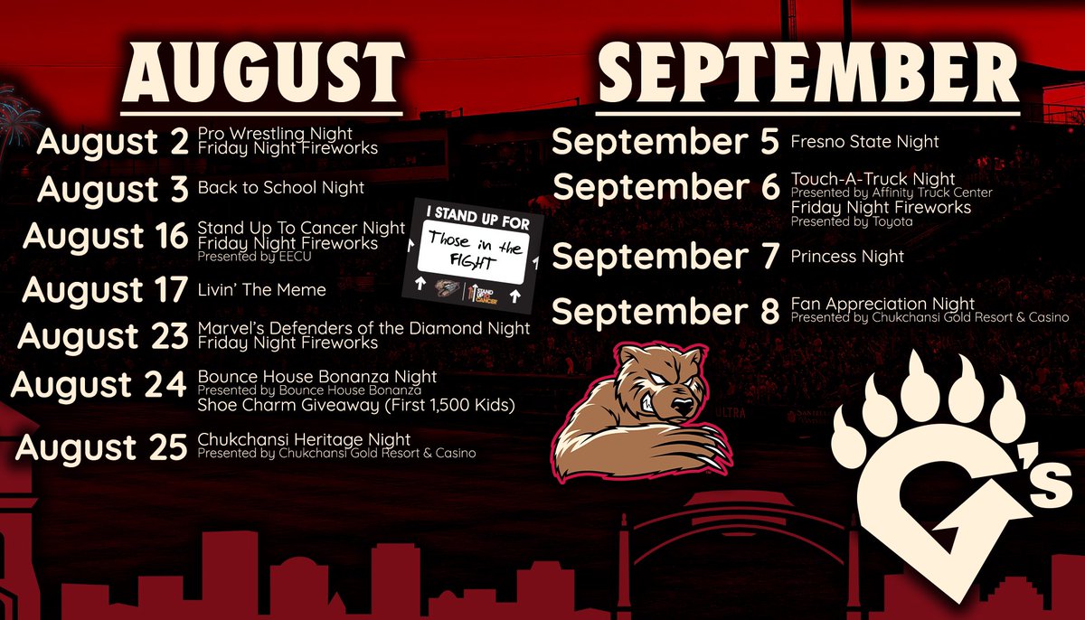 Our 2024 Promo Calendar is here! 

🎉 36 Total Theme Nights
🎆 16 Fireworks Shows
🧢 6 Giveaways
⚾️ 62 Days Away From Our Home Opener!

Which promo night are YOU most excited for?