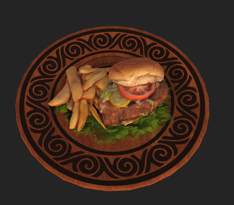 DisgruntleVr's tweet photo. found some photoscan food decided to make overly good looking food for cook rp. https://t.co/4349sQfGW6