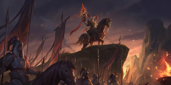 Warring Kingdoms J4 lvl 1: Commanding a well-trained army of his own, this renowned hero seeks an opponent who finally match his battle prowess--no matter if he has to traverse the entirety of the Warring Kingdoms to find them. 