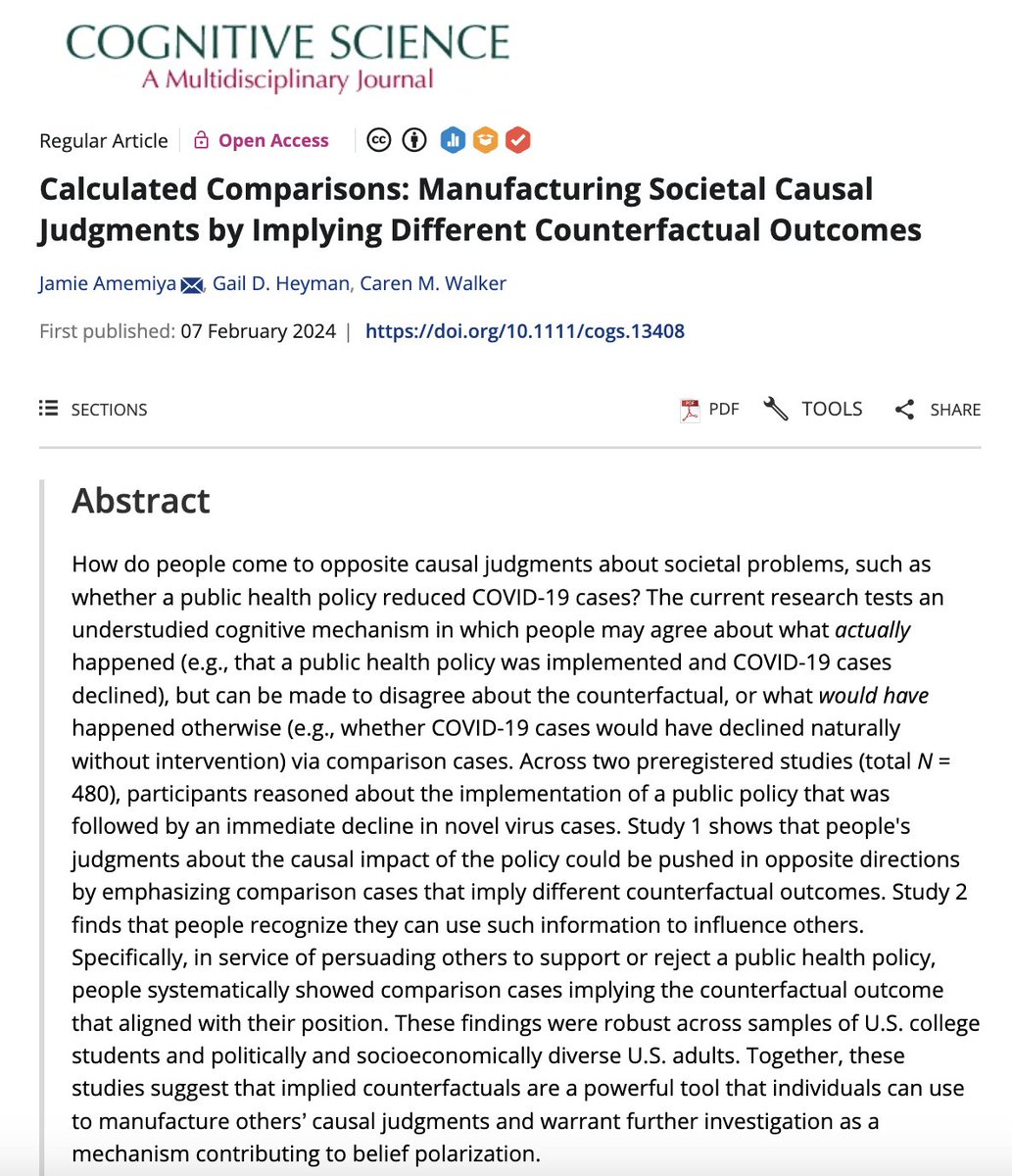 How do people come to opposite causal judgments about whether a public health policy worked? We find that, even if people agree on what actually happened (i.e., viruses decreased), they can be made to disagree about the *counterfactual* of what would have happened otherwise.