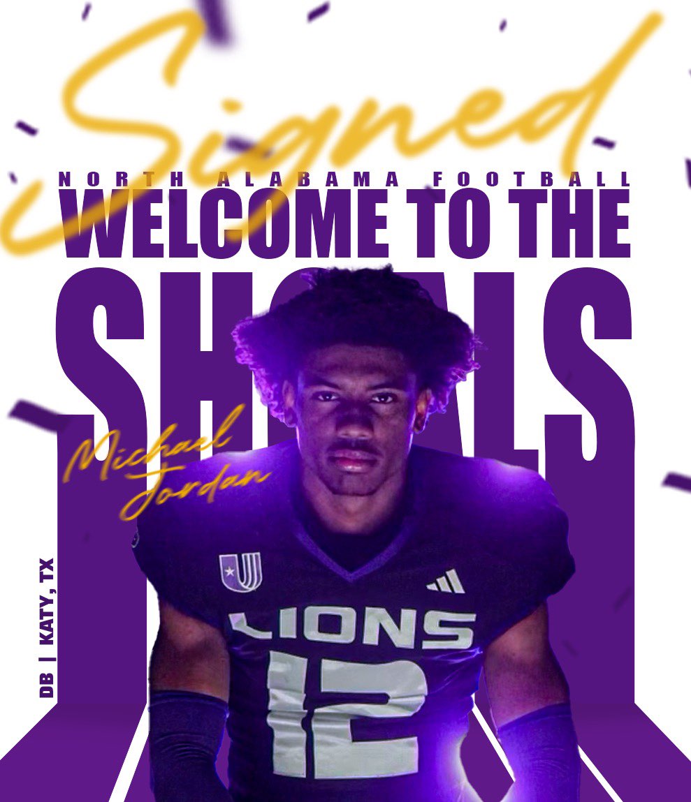 North Alabama Football (@unafootball) on Twitter photo 𝓢𝓲𝓰𝓷𝓮𝓭 ✍️
<a href="/mikejordann_/">Michael Jordan</a> is ready to #RestoreTheRoar24 🔥
🏈 Defensive Back
🏫 Previous School: Lehigh
📍 Katy, Texas
#NSD24 | #RoarLions 🦁 𝓢𝓲𝓰𝓷𝓮𝓭 ✍️
<a href="/mikejordann_/">Michael Jordan</a> is ready to #RestoreTheRoar24 🔥
🏈 Defensive Back
🏫 Previous School: Lehigh
📍 Katy, Texas
#NSD24 | #RoarLions 🦁