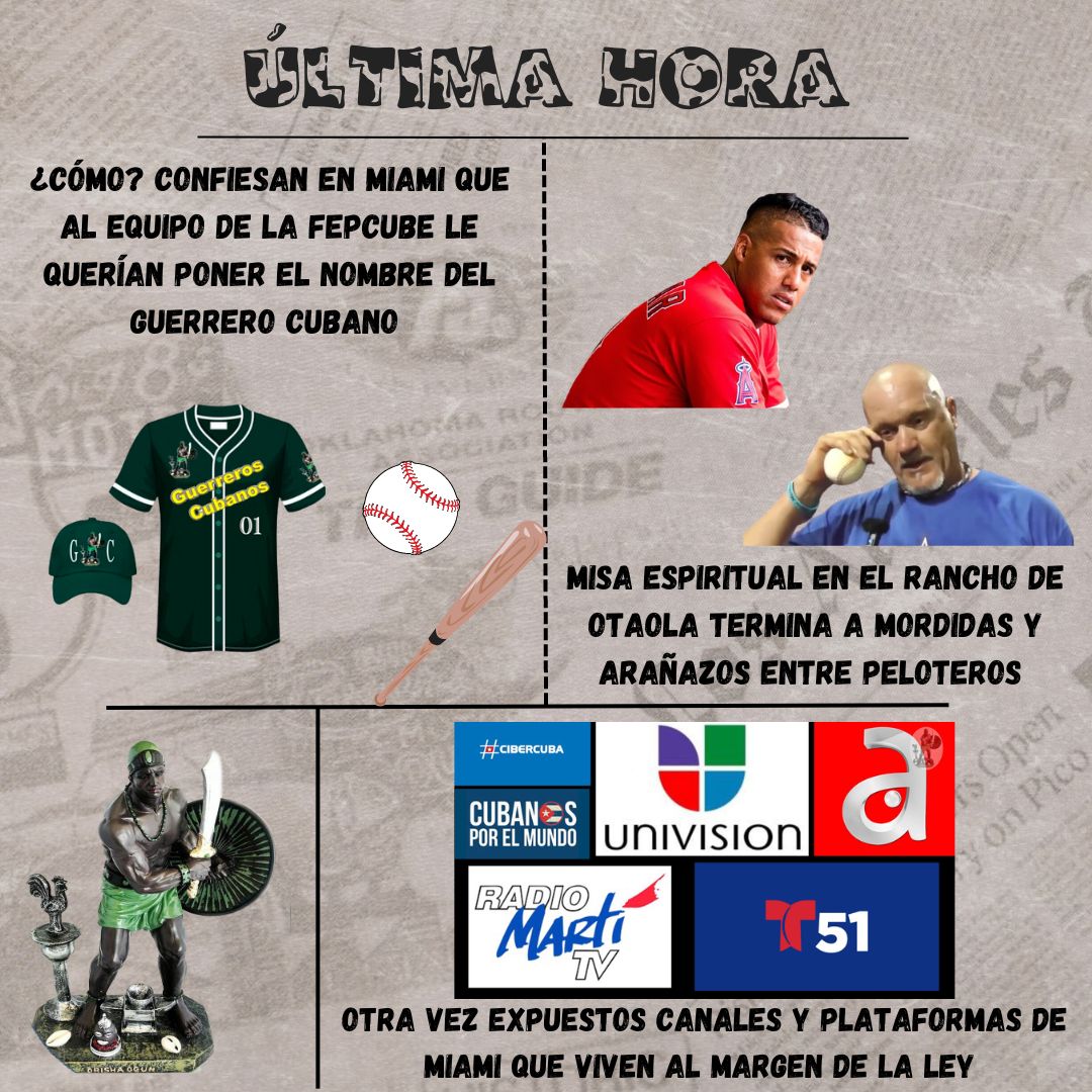 Tensión en Miami por confesión desde dentro de la FEPCUBE sobre intenciones de nombrar al equipo como los Guerreros Cubanos. Una misa espiritual en el rancho de Otaola termina a mordidas y arañazos entre peloteros. Conozca más sobre el fraudulento proyecto. Hoy en YouTube. #Cuba