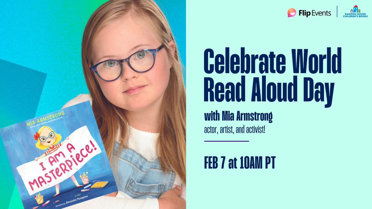 RHCBEducators's tweet photo. "The reason I wrote I AM A MASTERPIECE is to inspire people to be kind to yourself." - Mia Armstrong 

@MicrosoftFlip @randomhousekids 

#WorldReadAloud
#WRAD https://t.co/rP7fQx39UB