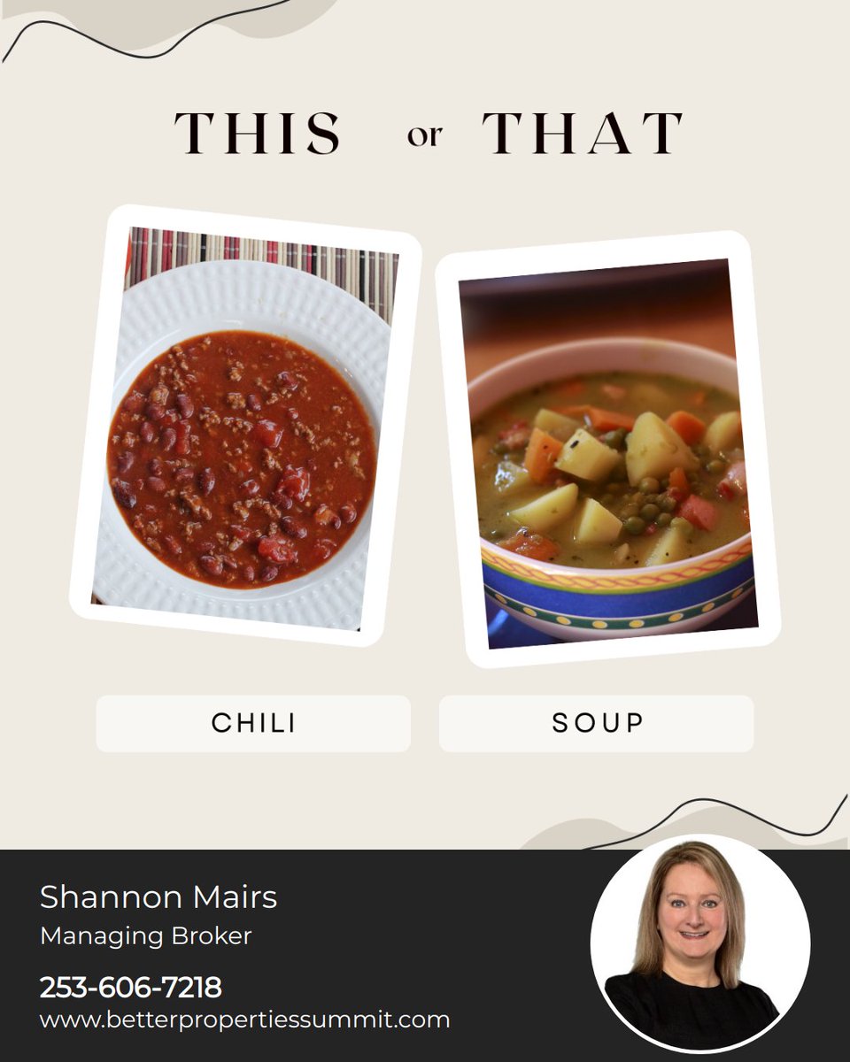 Nothing warms the heart more than a bowl of chili or soup during the colder months. Which one do you prefer? #thisorthat #questionoftheday #chili #soup #foodie