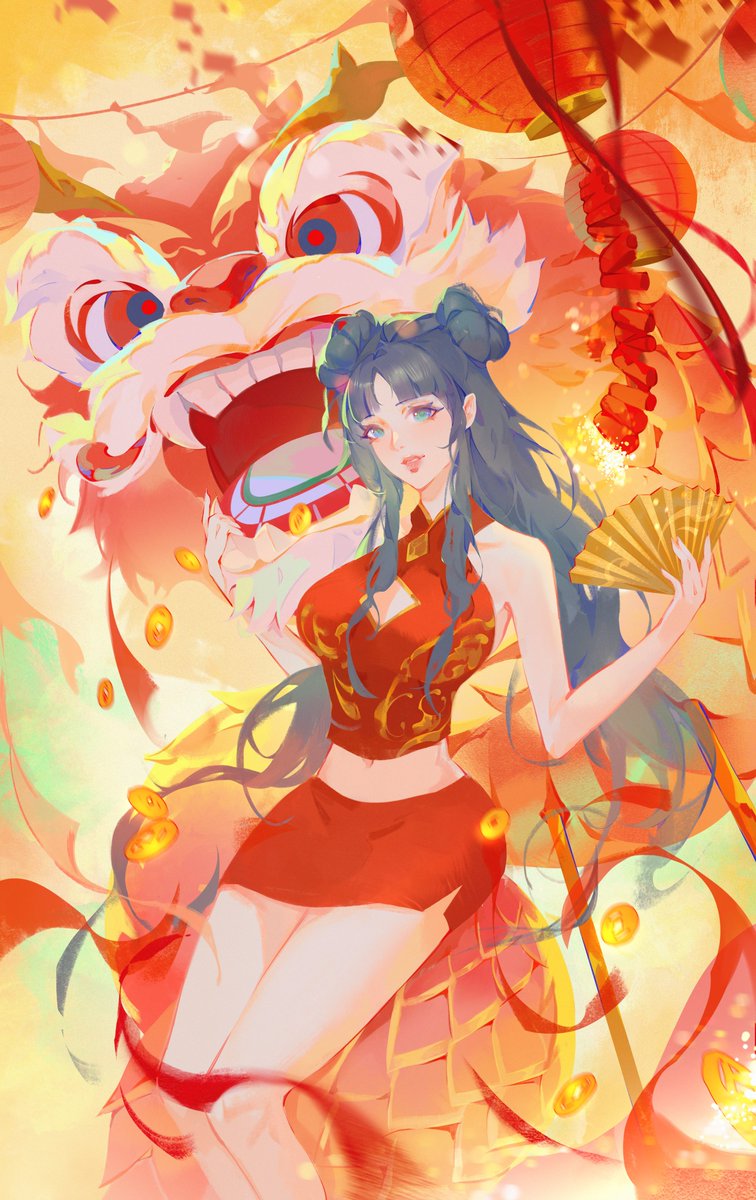 春节 🧧 
Chinese New Year of the Dragon! I put a lot of effort into this drawing and I hope everyone likes it and enjoys the upcoming Chinese New Year! 🥳💓

I might be posting this a bit early because I won't have time to post on Twitter on Chinese New Year day 🙏
<a href="/sealed_art/">Sealed</a>