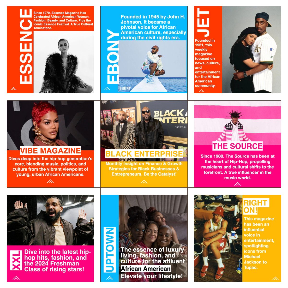 allied_mc's tweet photo. Introducing our #BlackHistoryMonth spotlight series! Get ready as we kick off with a spotlight on the Top 9 Black magazines📚that have shaped our culture.

Stay tuned every Wed. as we celebrate different categories that have made a real impact on our community. 

#BlackExcellence https://t.co/cYHwx1xq6K
