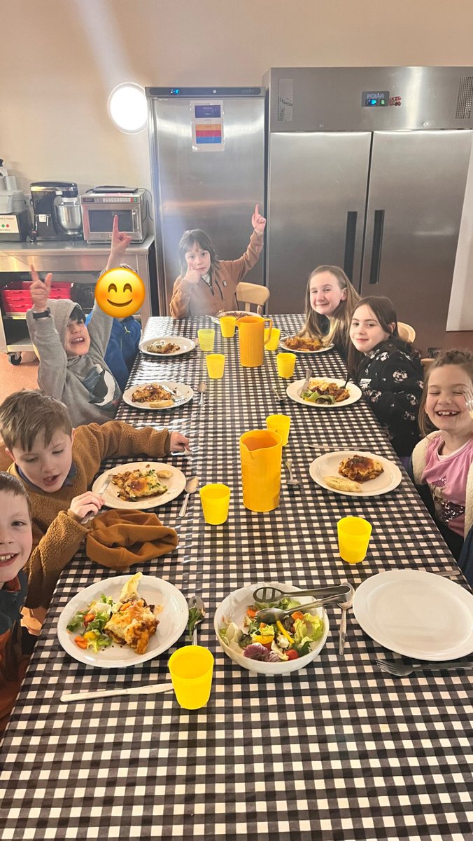MsKoerbersClass's tweet photo. Some very yummy lasagne for dinner tonight. We are all very excited for the night walk now! https://t.co/n3KlCwCQZ6