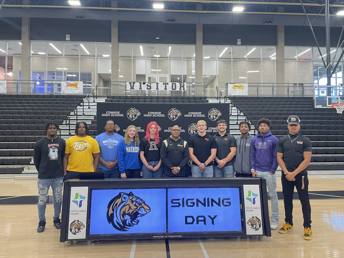 Conroeathletics's tweet photo. Signing Day at Conroe High School https://t.co/WGjyHaCkPd
