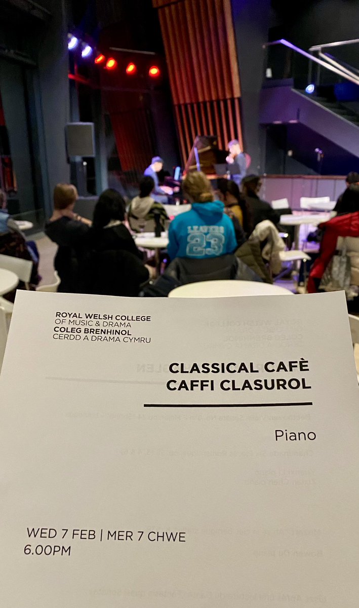 Enjoying the first of this term’s #rwcmd Classical Cafes. Tonight: Beethoven, Chaminade, Mozart, Bowen, and Liszt... 🍷🎶