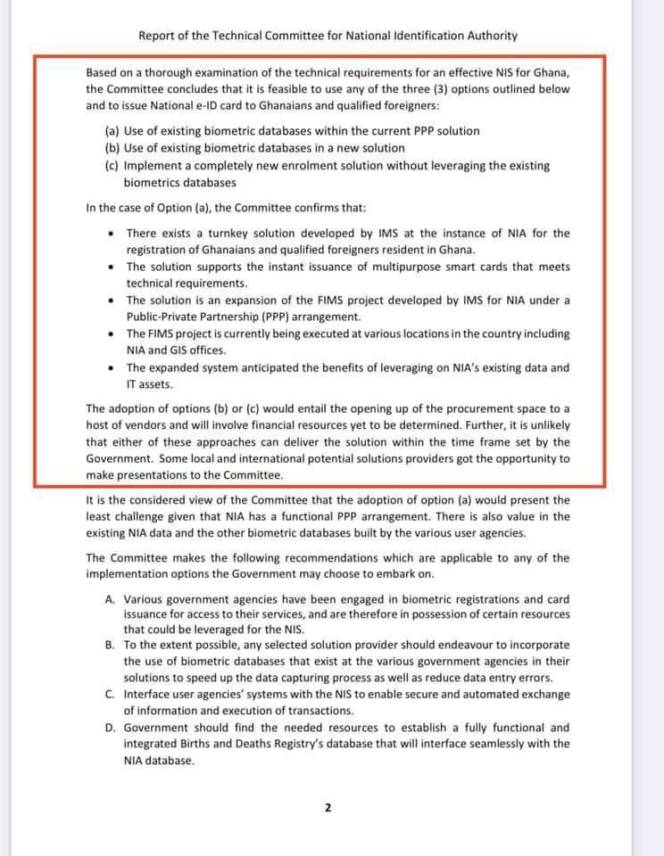 YayraKoku's tweet photo. Bawumia is a crook. He dare opens his mouth to claim credit for Ghanacard. And you have another crook person Attafuah sitting there clapping. 

This is their own technical report presented to Bwumia in 2017. Dishonest people.

#BawumiaSpeaks https://t.co/9gJBpMZmDH