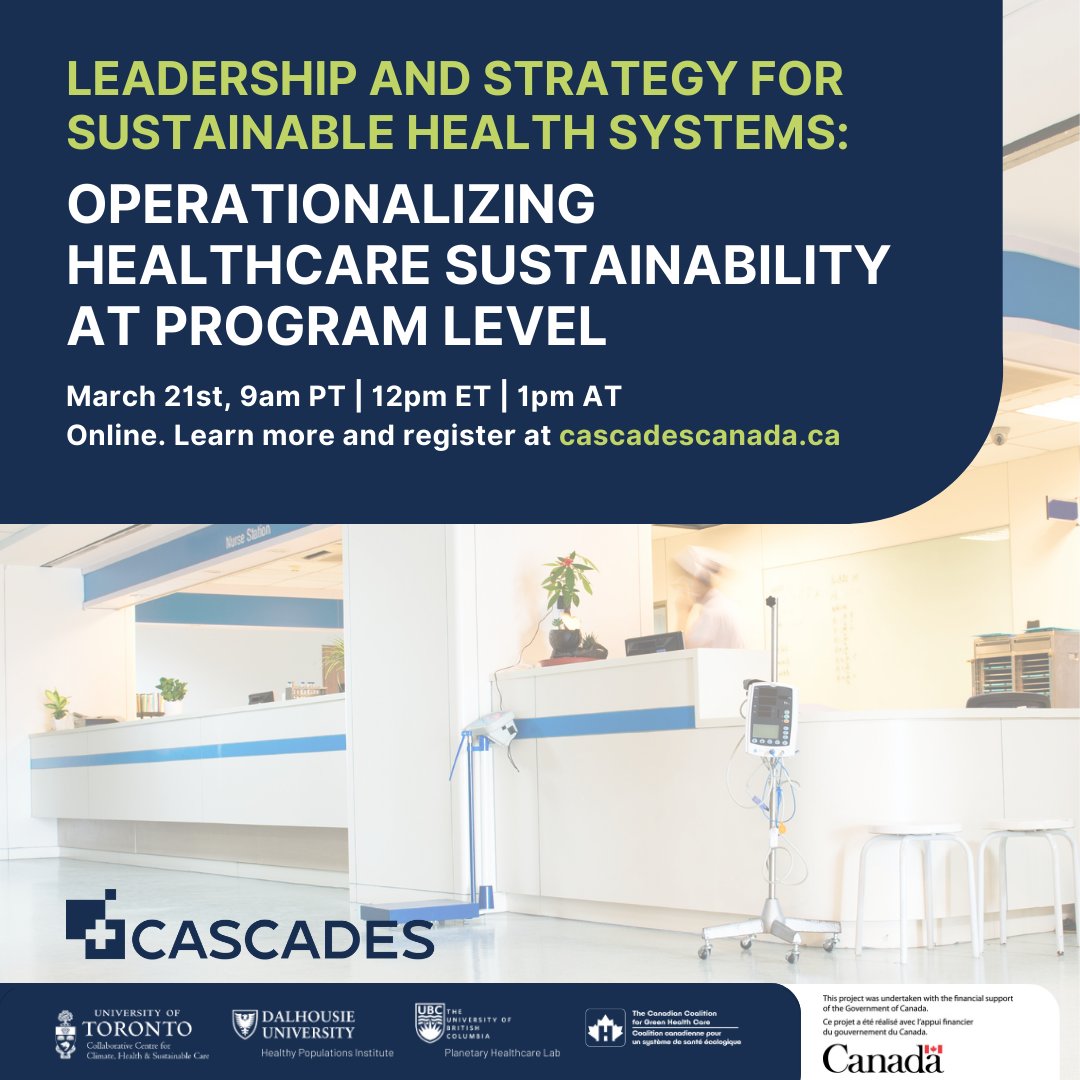 On March 21st, join us for a conversation with two sustainability leaders, as they share their processes, insights, and challenges in guiding and operationalizing the sustainability agenda at the program level and beyond. Learn more and register: cascadescanada.ca/event/operatio…