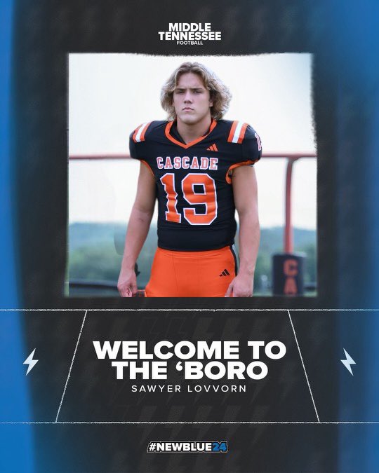 Sawyer Lovvorn (@lovvornsawyer) on Twitter photo Excited to be a Blue Raider and ready to get to work! <a href="/CoachDerekMason/">Derek Mason</a> <a href="/MTFB_Recruiting/">Middle Tennessee Football Recruiting</a> <a href="/CoachJoeGanz/">Joe Ganz</a> <a href="/CoachBodie4/">Bodie Reeder</a> #NewBlue24 Excited to be a Blue Raider and ready to get to work! <a href="/CoachDerekMason/">Derek Mason</a> <a href="/MTFB_Recruiting/">Middle Tennessee Football Recruiting</a> <a href="/CoachJoeGanz/">Joe Ganz</a> <a href="/CoachBodie4/">Bodie Reeder</a> #NewBlue24