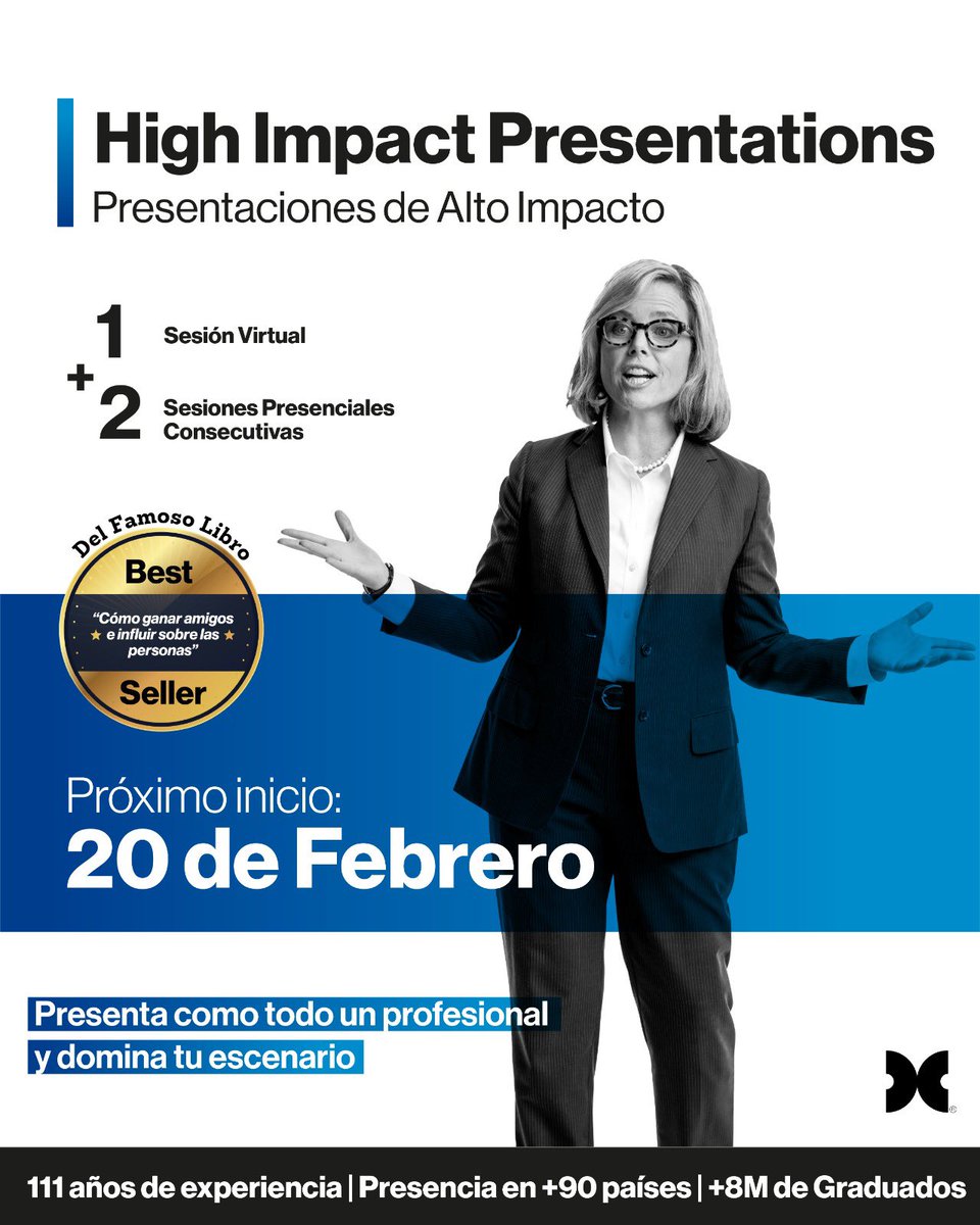 Con nuestro programa “High Impact Presentations”

Desarrolla las habilidades para:

✅ Presentar con confianza

✅ Dominar a tu audiencia

✅ Comunicar información compleja de manera sencilla

✅ Aprender a manejar una sesión efectiva de preguntas y respuestas.