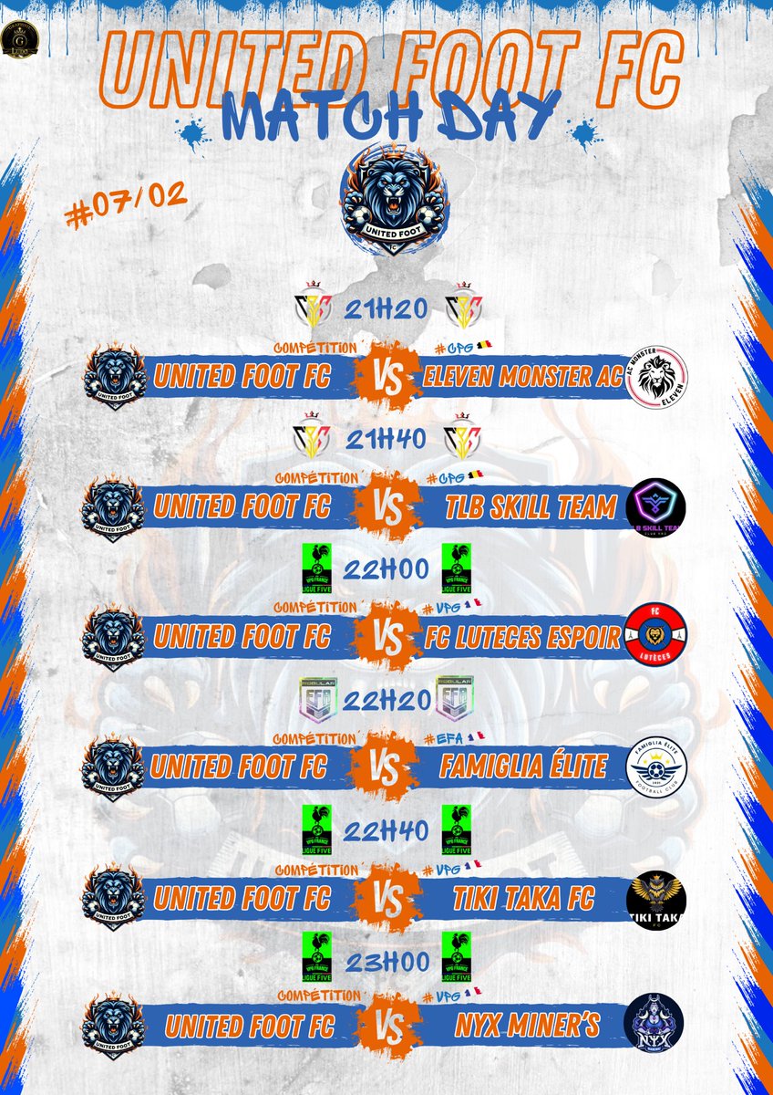 F13 SICARIO’S (@f13sicarios) on Twitter photo Soirée charger pour nos joueurs , objectif du soir ramener un maximum de points et continuer sur cette lancer🔥💯
🔸COME ON UNITED FOOT🔹
<a href="/VPGFrance_/">VPG France</a> <a href="/EfaFranceoff/">EFA France 🇨🇵</a> @CPGBelgium
(🎨<a href="/Ludoviikk_/">𝗟𝘂𝗱𝗼𝘃𝗶𝗶𝗸𝗸 🇫🇷</a>) Soirée charger pour nos joueurs , objectif du soir ramener un maximum de points et continuer sur cette lancer🔥💯
🔸COME ON UNITED FOOT🔹
<a href="/VPGFrance_/">VPG France</a> <a href="/EfaFranceoff/">EFA France 🇨🇵</a> @CPGBelgium
(🎨<a href="/Ludoviikk_/">𝗟𝘂𝗱𝗼𝘃𝗶𝗶𝗸𝗸 🇫🇷</a>)
