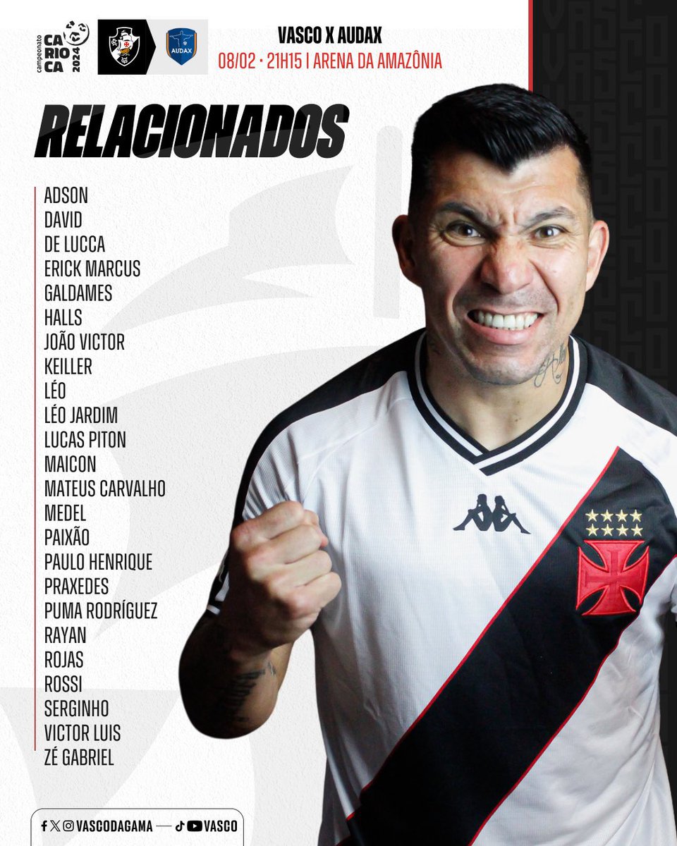 📋 Relacionados para a viagem rumo a Manaus! 💢

#VASxAUD
#RelacionadosVasco
#VascoDaGama