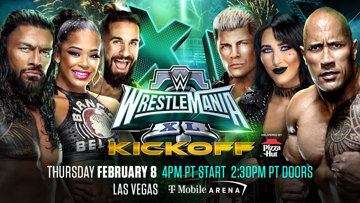 TOMORROW NIGHT at 7E/4P @TMobileArena hosts the #WrestleMania XL Kickoff and it's FREE to the public! Streaming LIVE on @peacock & @WWE Social Platforms. wwe.com/article/the-ro…