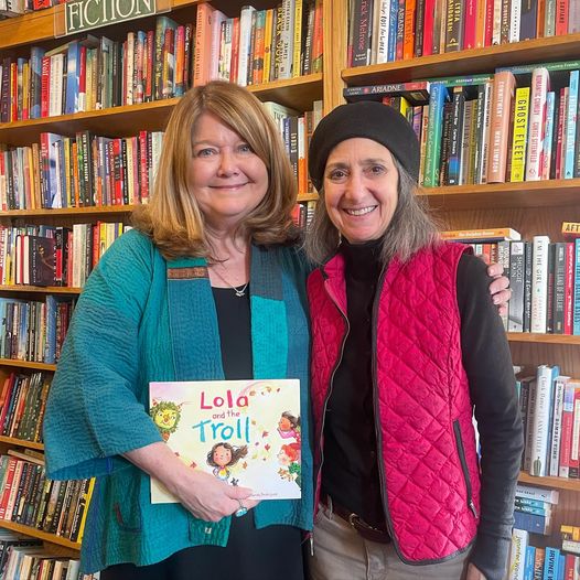 Such a joy to have @ConnieSchultz in the store this morning. Signed copies of Lola and the Troll now available!