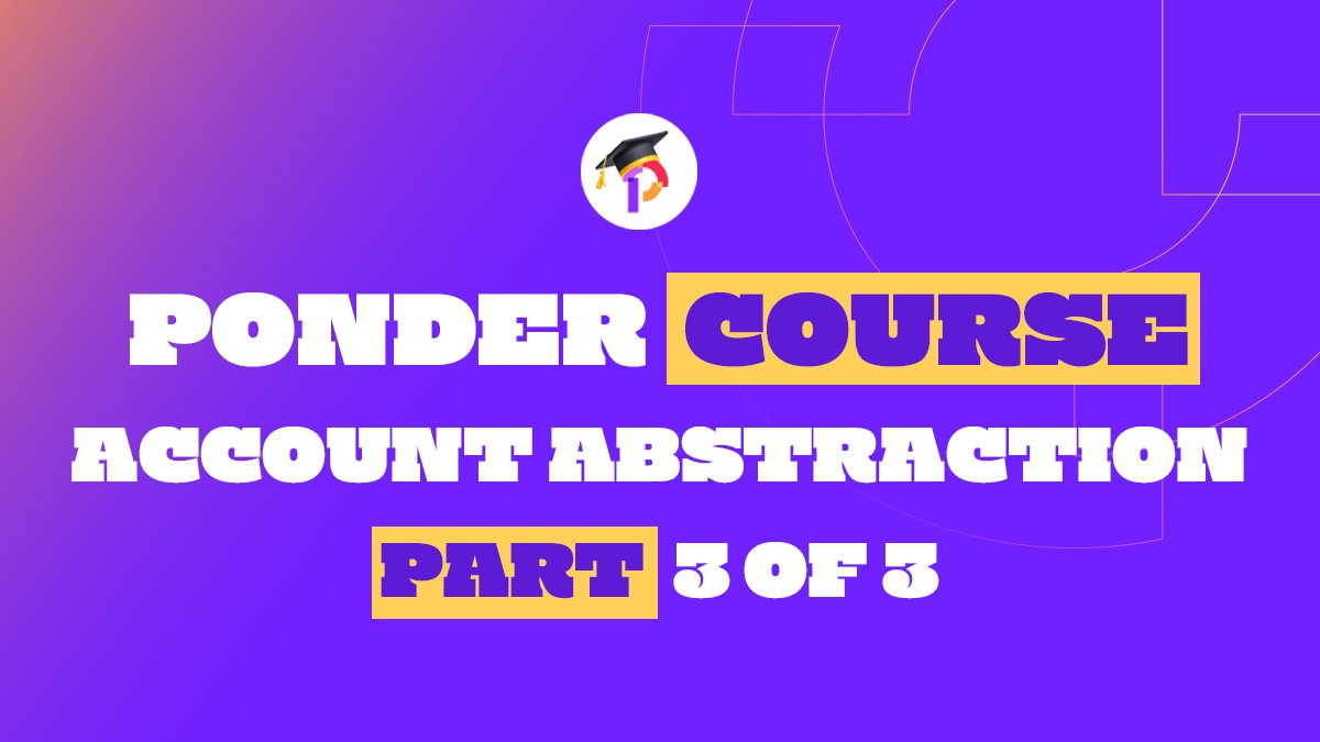 Ponder_One's tweet image. Ponder Course Day! 📢 

Today we see the release of the final part of our #AccountAbstraction course! 

Find out how #PonderONE will use AA to simplify its users experience!

Read our full article here 📷👇
link.medium.com/7yPIJSKb0Gb