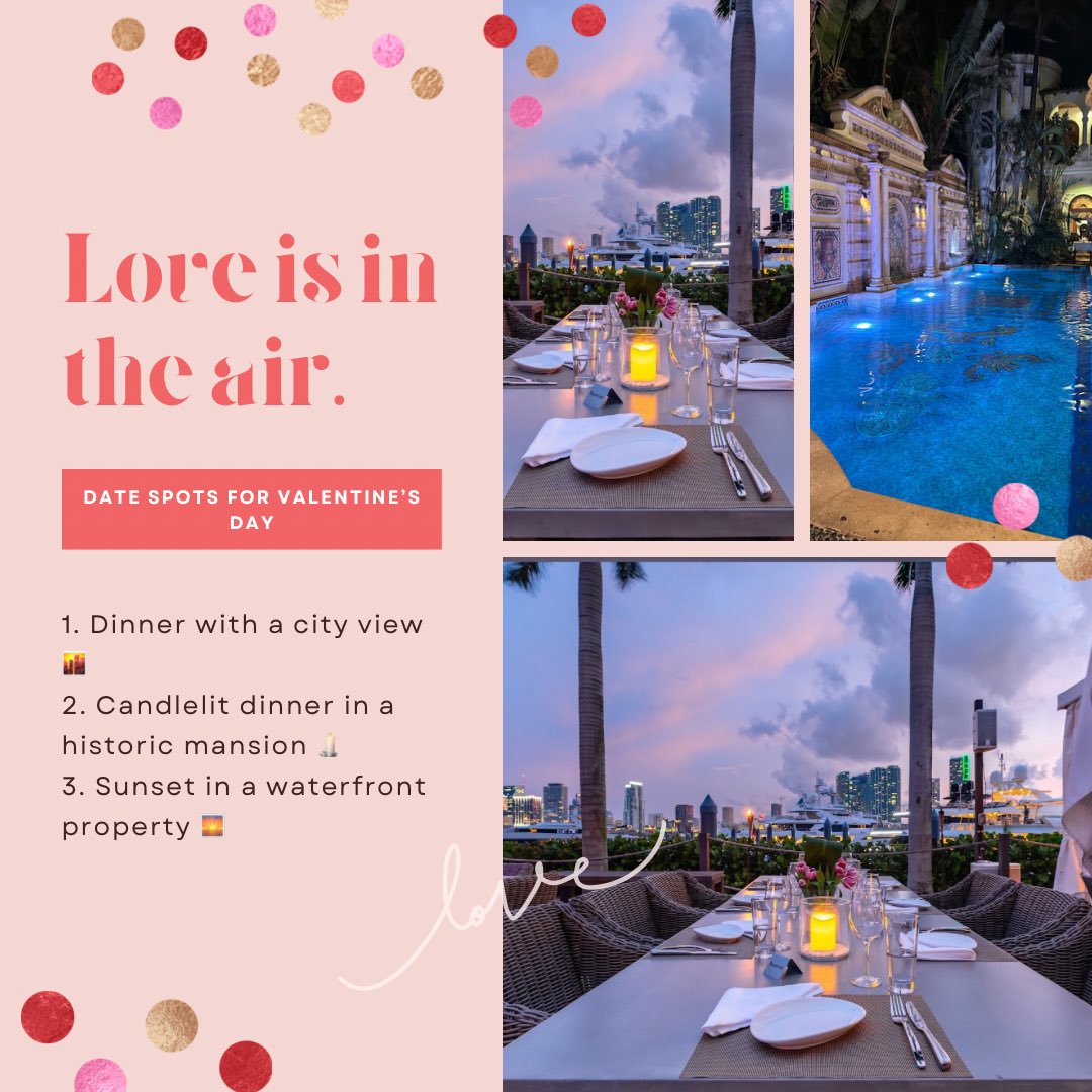 AleRodRealtor's tweet image. ❤️ Elevate your Valentine’s Day with these dreamy date spots! 🌹 Explore romantic real estate gems.

Celebrate love in style! 💑 #ValentinesDay #RomanticRealEstate #LoveInEveryHome #Miami #RustyPelican #TheDeckat IslandGardens #VersaceMansion