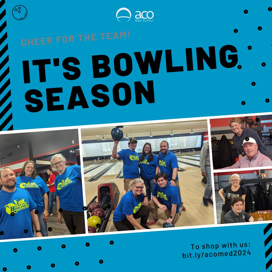 ACOMedSupply's tweet photo. It’s bowling season! Some of our internal employees are competing in a bowling league, representing ACO in each strike they (might) achieve!

To shop with us, visit: https://t.co/ni5VUGKf6T

#ACOTogether #ACOCares #Moveandlivebetter #med #medical #health #healthcare #aco https://t.co/x4jmsBdFBN