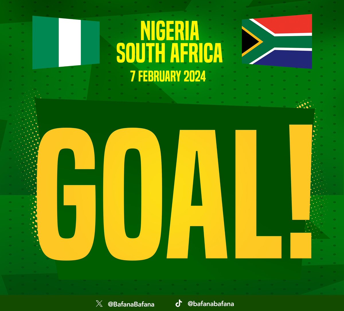 88’ Teboho Mokoena scores his penalty!!!!!! 

Score update: Nigeria 🇳🇬 1-1 🇿🇦 South Africa

#TotalEnergiesAFCON2023 
#AFCON2023