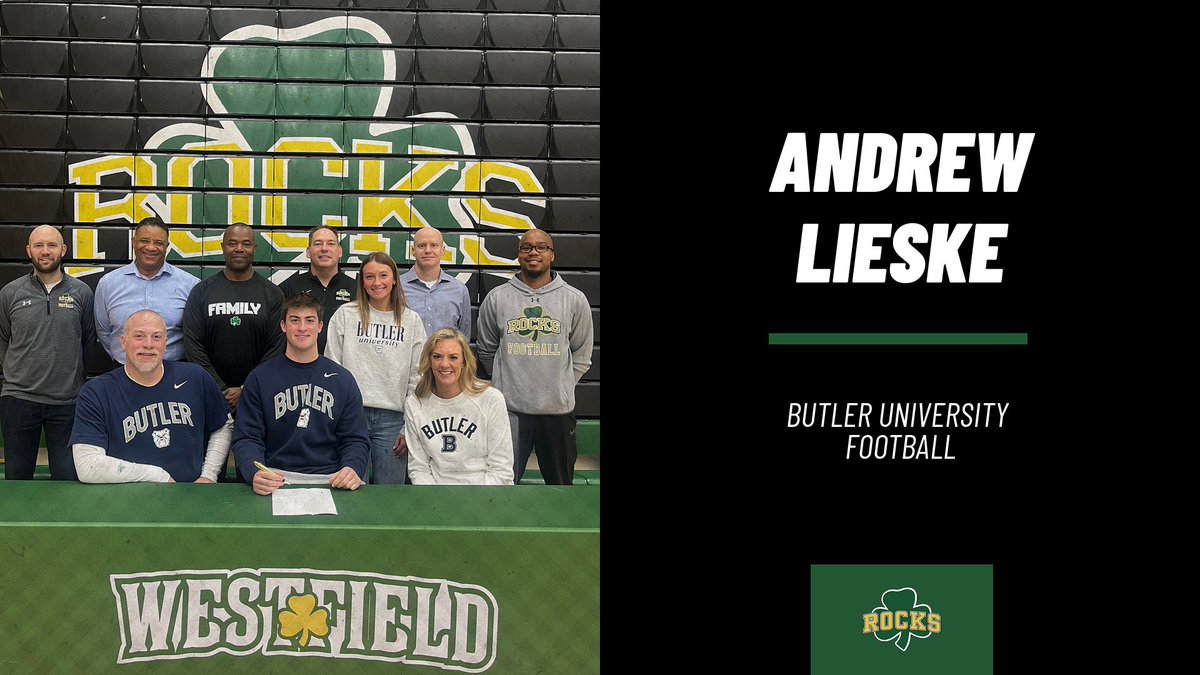 rocksathletics's tweet photo. Congratulations to Andrew Lieske for signing to continue his academic and athletic career at Butler University. ☘️ https://t.co/w4ZKe5FZxq