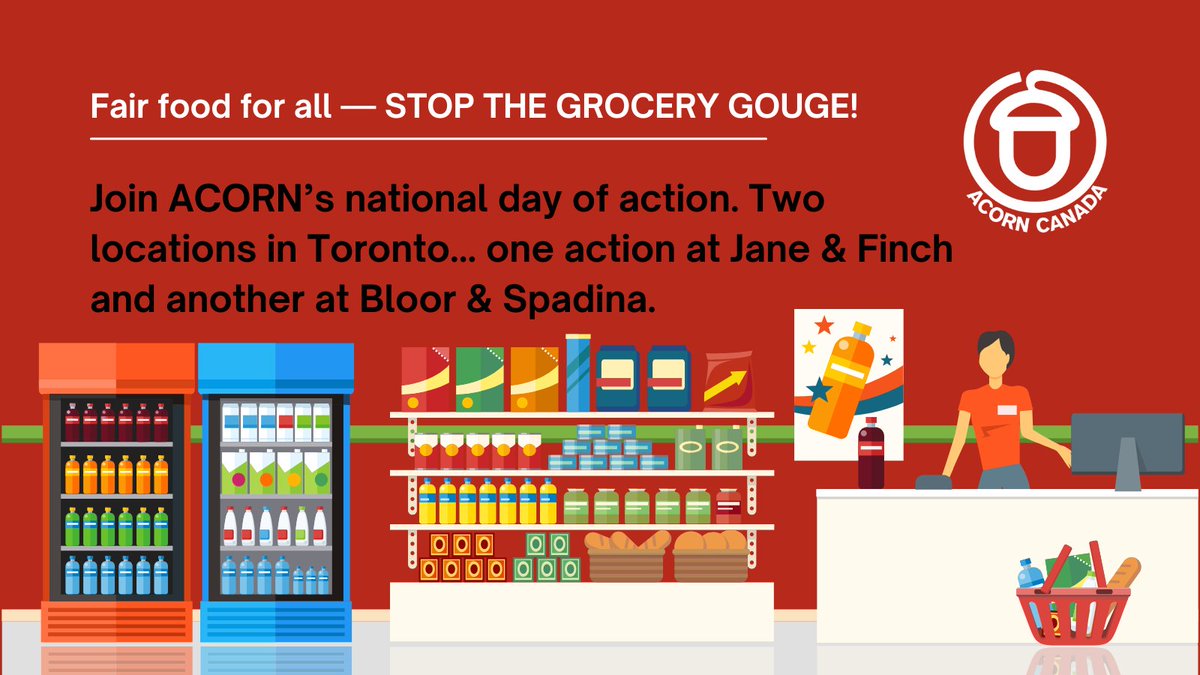 National Day of Action to STOP THE GROCERY GOUGE on February 10th! Grocery Giants in Canada are on their way to set a new record - $6 billion profit in 2023 - as millions of low- and moderate-income people continue to struggle to put food on the table. acorncanada.org/take_action/gr…