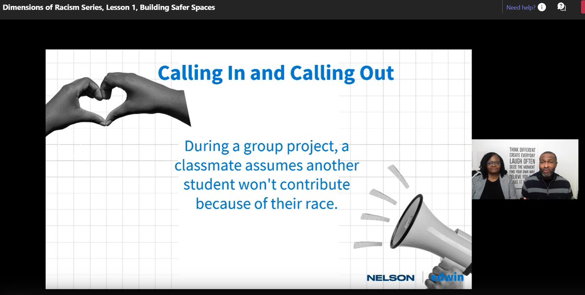 Love participating in Greg and Coleen's (<a href="/EduBirkett/">Birkett Educational Consultants</a>)  Live Lesson with <a href="/EdwinClassroom/">Edwin</a> on 'Building Safer Spaces' as part of the #DimensionsofRacism series. #SeeUsLearnUs <a href="/NelsonClassroom/">Nelson</a>