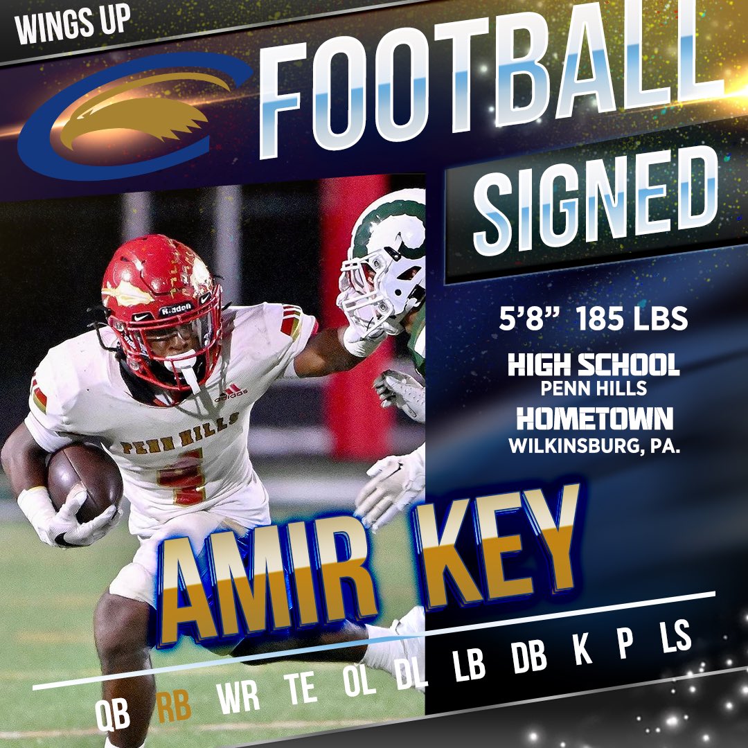 One of the top RBs in the WPIAL is a Golden Eagle! 🔵🟡 Welcome home, @AlwaysCheck4 #WingsUp | #NSD24