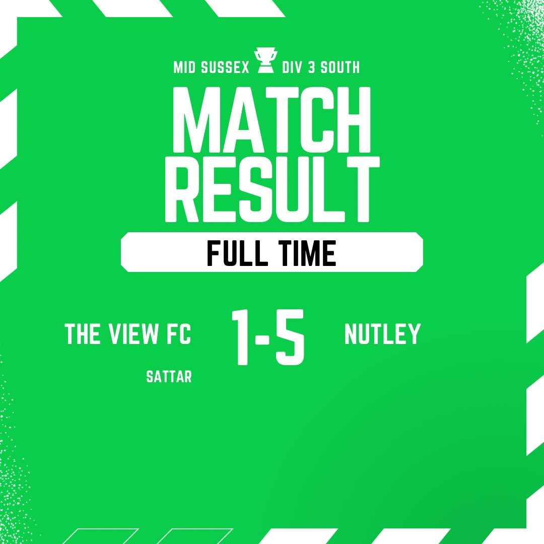 TheViewFC's tweet image. Tough result this week as the Saturdays travelled to Nutley. 

Goal Scorer:

Omar Sattar

Player of the match: Aaron Poplett
Managers player of the match: Omar Sattar

Onto the next one lads! 💚