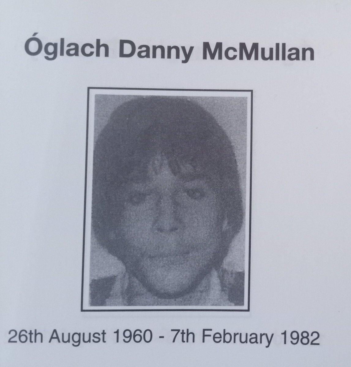 THEY DIED FOR IRELAND
#ÓglaighnahÉireann
7 February
1921
Capt. Pat O’Driscoll
Skibbereen 
Accidentally Killed

1922
Vol. Thomas Gray
Dromore
Murdered

1940
Executed
Capt. Peter Barnes
Banaghar
Staff Capt. James McCormack
Mullingar

1982
Vol. Danny McMullan
Slaughtneil
Accident