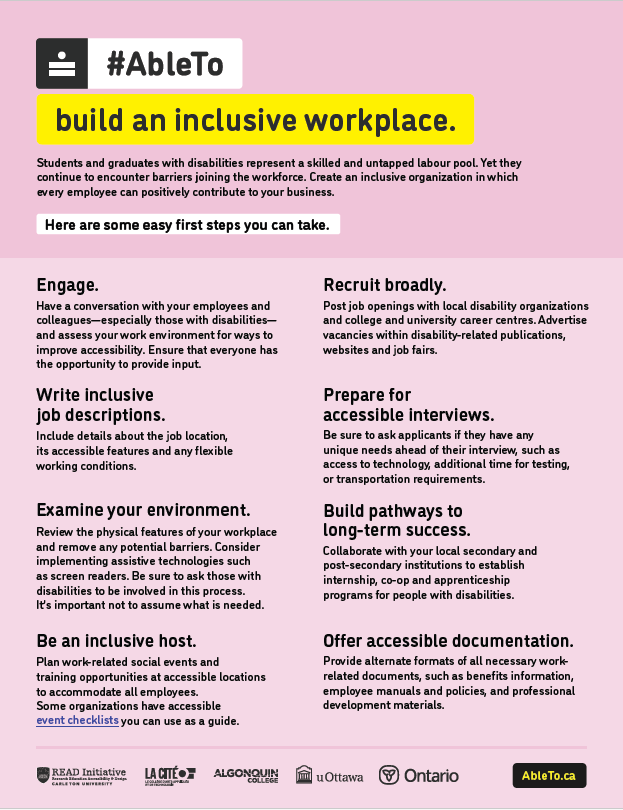 Careerservbrock's tweet image. We are so fortunate to have members of our team who are always so open to learning and improving our systems and community. Recently, Carrie has been keeping busy by taking some extra courses, and shared some excellent information with us!

#AbleTo #inclusiveemployment