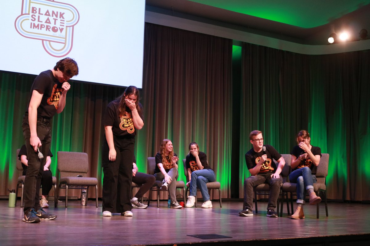 _COMUnion's tweet image. #WhereisCOMUnion? On February 16th, COMUnion students Grayson Harris and Aubrey Etychison will be performing in Blank Slate Improv's show! Aubrey, a junior journalism major said “Blank Slate has provided me a unique opportunity in learning how to be a better storyteller."