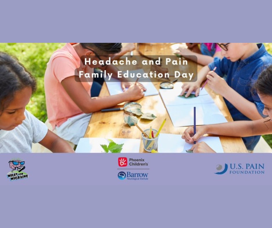 In collaboration with <a href="/miles4migraine/">Miles For Migraine</a> and <a href="/PhxChildrens/">Phoenix Children's</a>, we are holding an in-person event for kids with chronic pain and their parents. Connect with families, explore pain management strategies, and build support. All ages welcome. Register for FREE:
raceroster.com/events/2024/84…